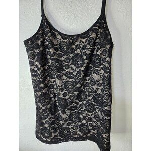 Maurices Tank Top Womens 2XL Lace Overlay Nude Lined Adjustable Straps Camisole